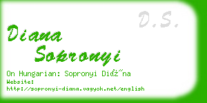diana sopronyi business card